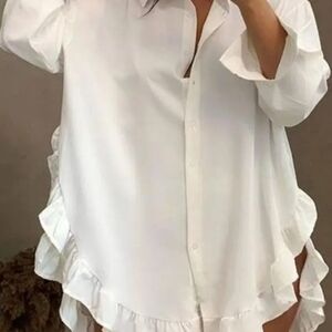 NWT Falbala Long Sleeve Ruffle Shirt